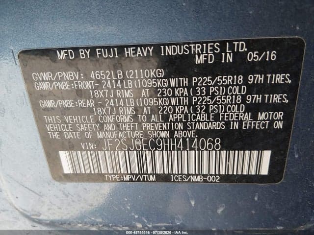 2017 SUBARU FORESTER 2.0XT PREMIUM 9
