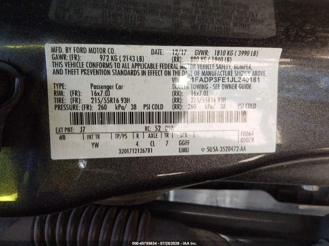 2018 FORD FOCUS SE 9
