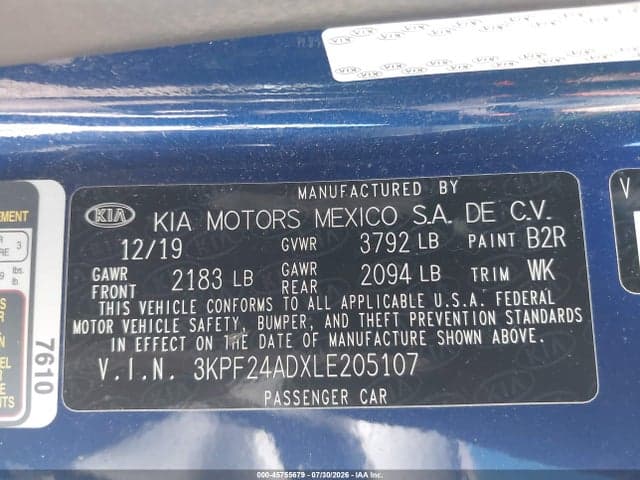 2020 KIA FORTE LXS 9