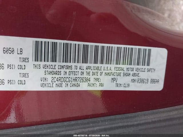 2017 DODGE GRAND CARAVAN SXT 9