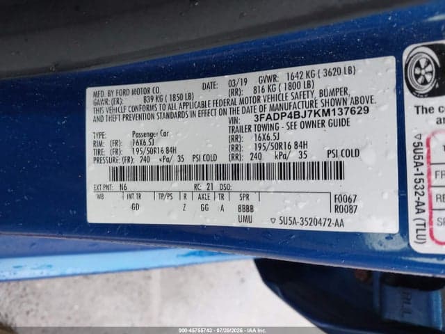 2019 FORD FIESTA SE 9