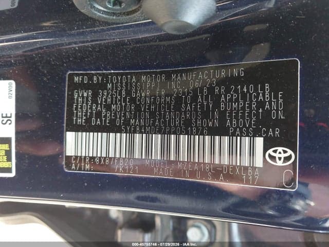 2023 TOYOTA COROLLA LE 9