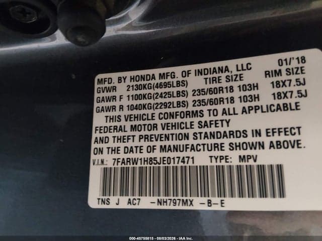 2018 HONDA CR-V EX-L/EX-L NAVI 9