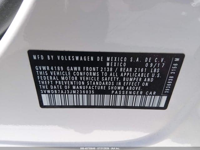 2018 VOLKSWAGEN JETTA 1.4T SE/1.4T WOLFSBURG EDITION 9