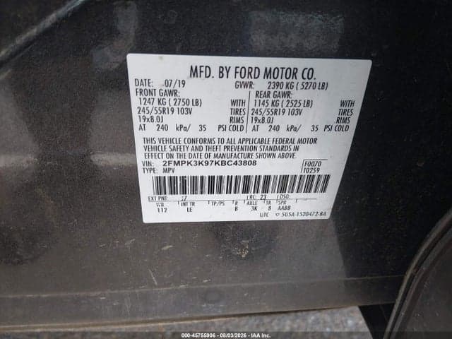 2019 FORD EDGE TITANIUM 9