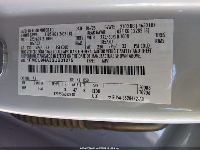 2025 FORD ESCAPE ST-LINE SELECT 9