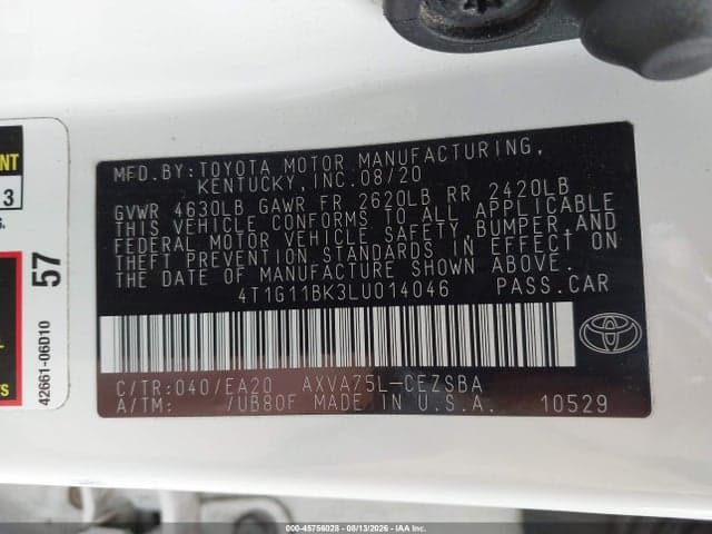 2020 TOYOTA CAMRY 9