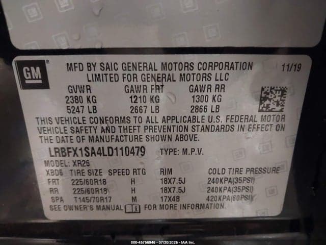 2020 BUICK ENVISION AWD PREFERRED 9