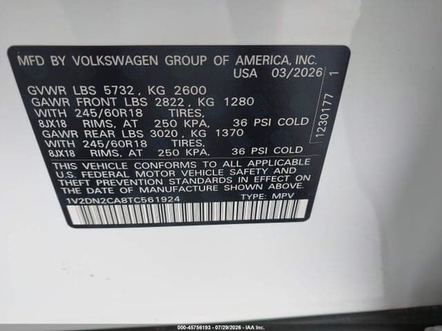 2026 VOLKSWAGEN ATLAS SE 9