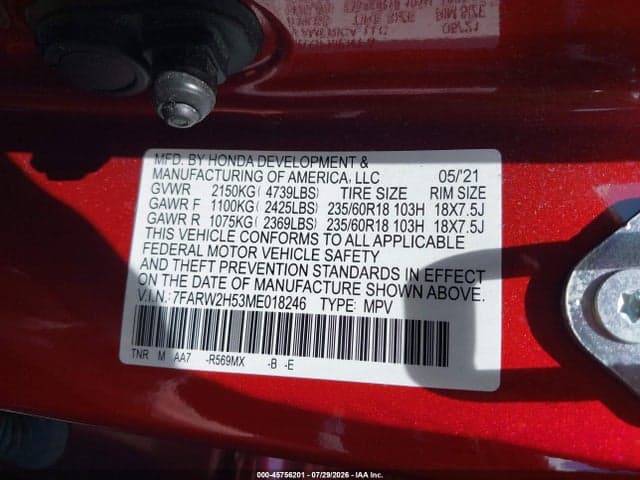 2021 HONDA CR-V AWD EX 9