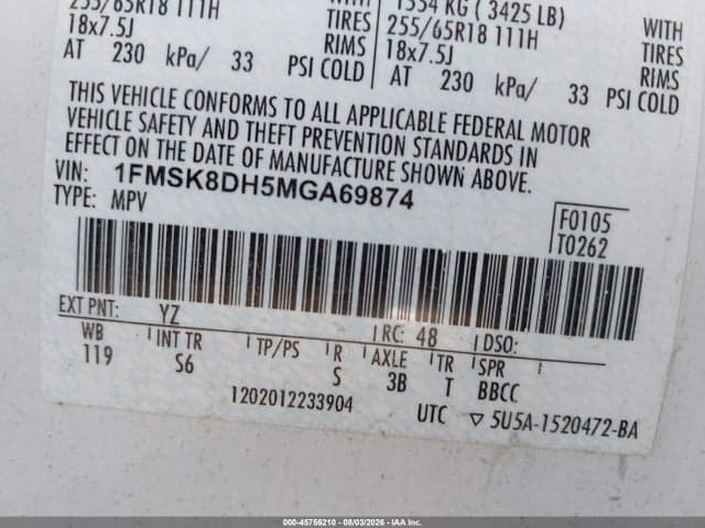 2021 FORD EXPLORER XLT 9