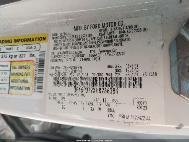 2017 FORD FUSION SE 9