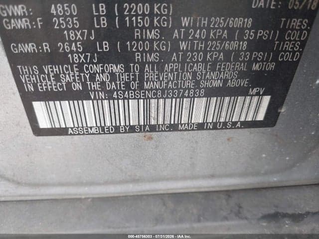 2018 SUBARU OUTBACK 3.6R LIMITED 9
