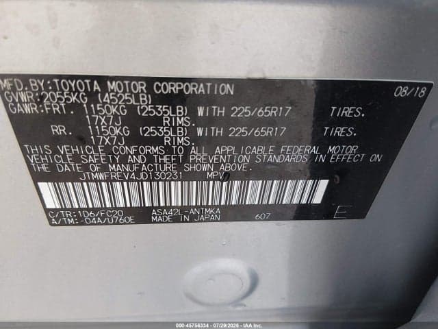 2018 TOYOTA RAV4 XLE 9