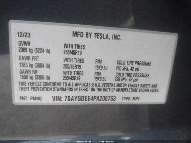 2023 TESLA MODEL Y AWD/LONG RANGE DUAL MOTOR ALL-WHEEL DRIVE 9