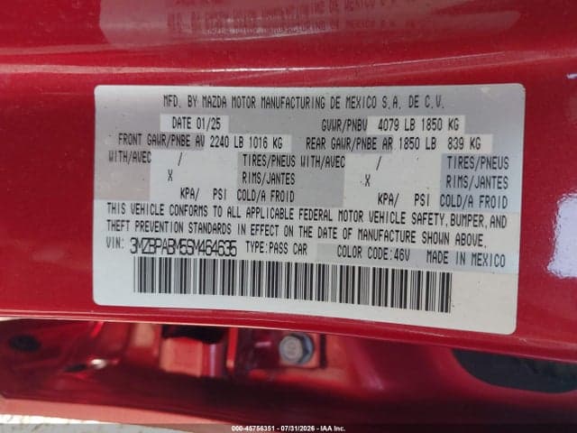 2025 MAZDA MAZDA3 2.5 S SELECT SPORT 9