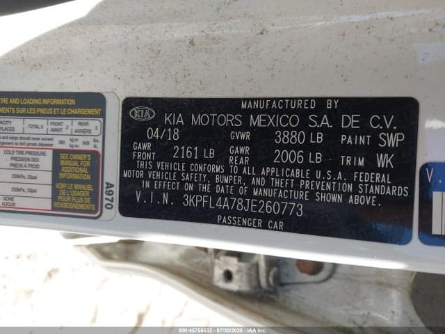 2018 KIA FORTE LX 9