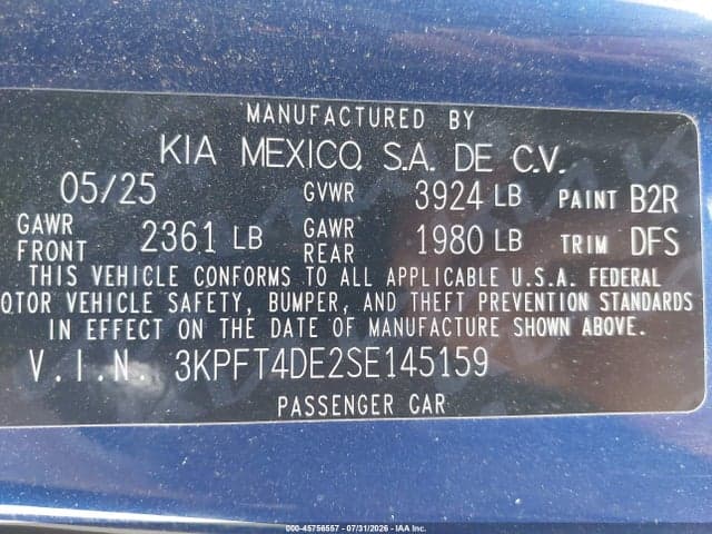 2025 KIA K4 LXS 9