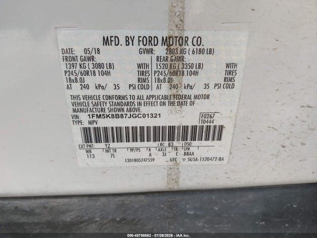 2018 FORD EXPLORER 9