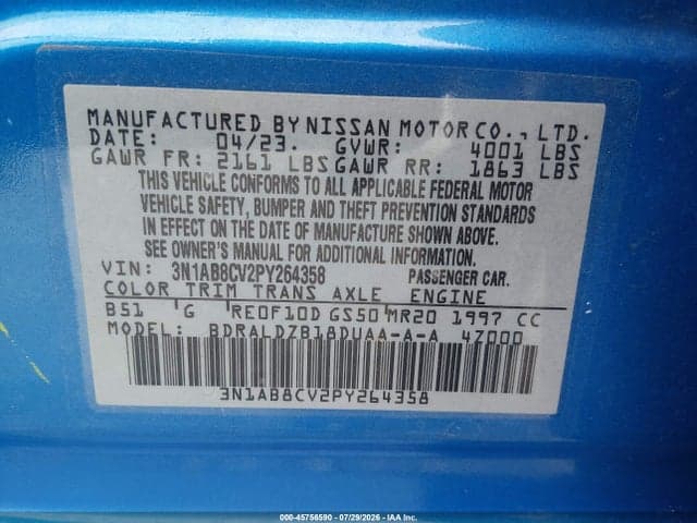 2023 NISSAN SENTRA SV XTRONIC CVT 9