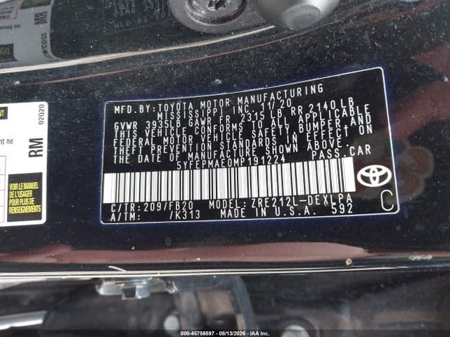 2021 TOYOTA COROLLA LE 9