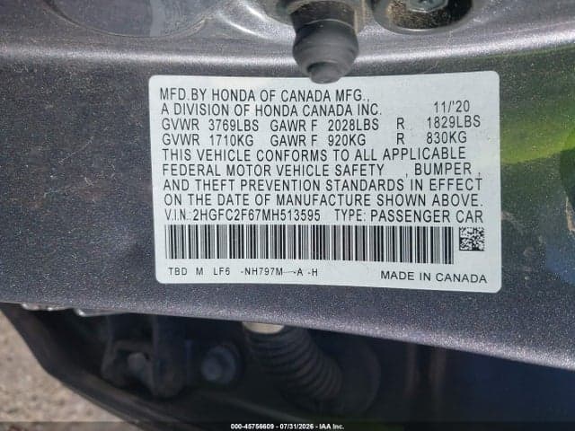 2021 HONDA CIVIC LX 9
