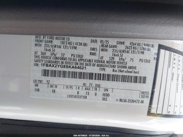 2025 FORD TRANSIT-350 PASSENGER VAN XLT 9