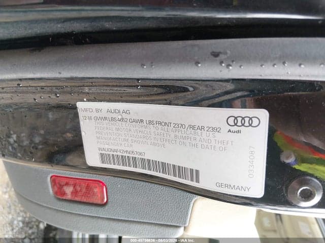 2017 AUDI A4 PREMIUM 9