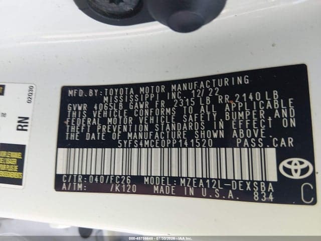 2023 TOYOTA COROLLA SE 9