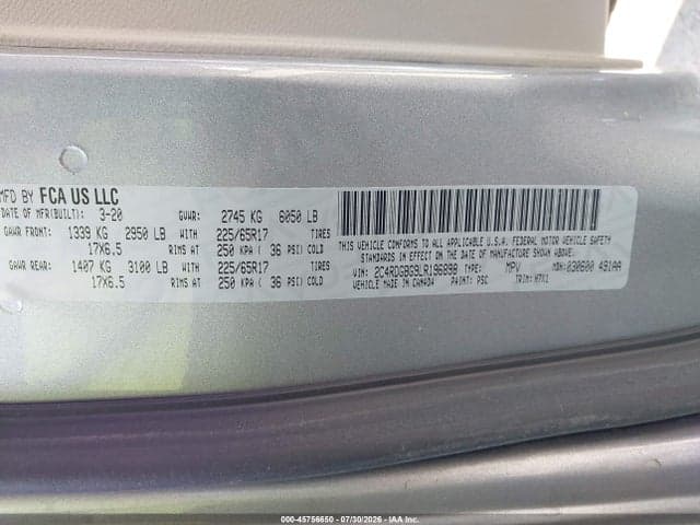 2020 DODGE GRAND CARAVAN SE 9