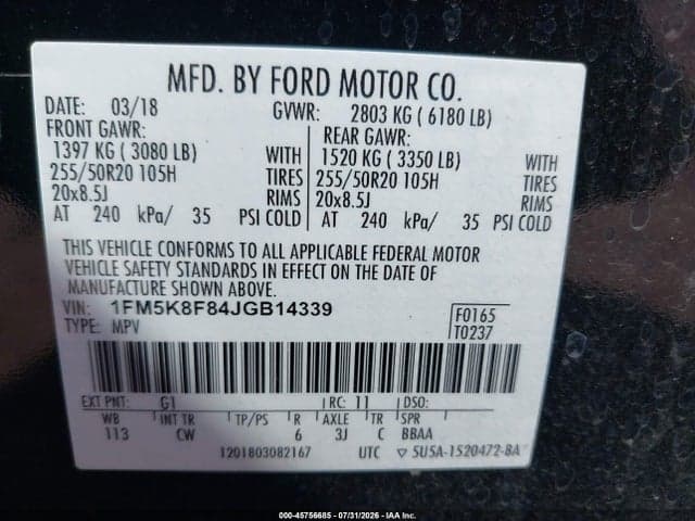 2018 FORD EXPLORER LIMITED 9