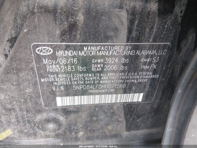 2017 HYUNDAI ELANTRA SE 6