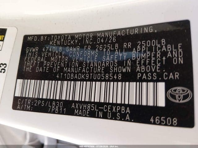 2026 TOYOTA CAMRY XSE 9