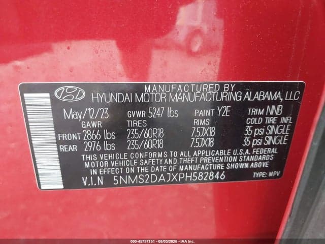 2023 HYUNDAI SANTA FE SEL 9