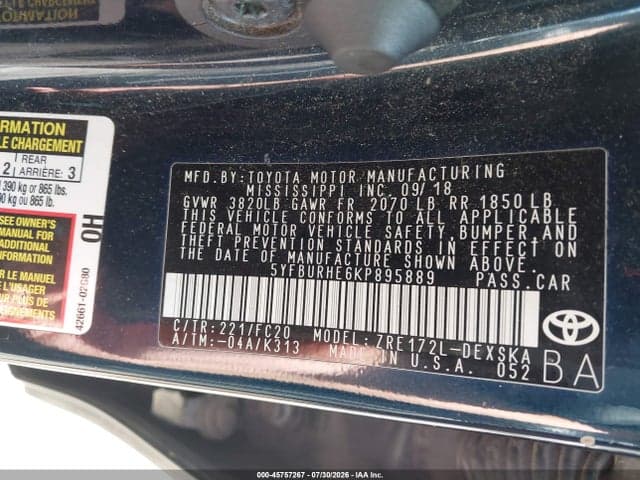 2019 TOYOTA COROLLA SE 9