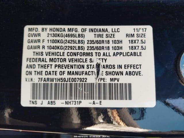 2018 HONDA CR-V EX 9