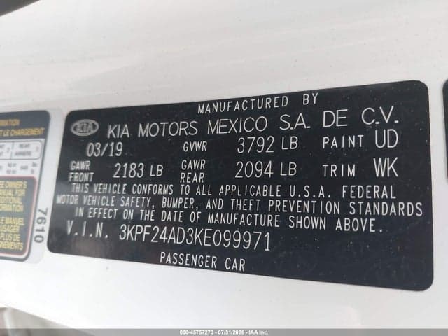 2019 KIA FORTE LXS 9