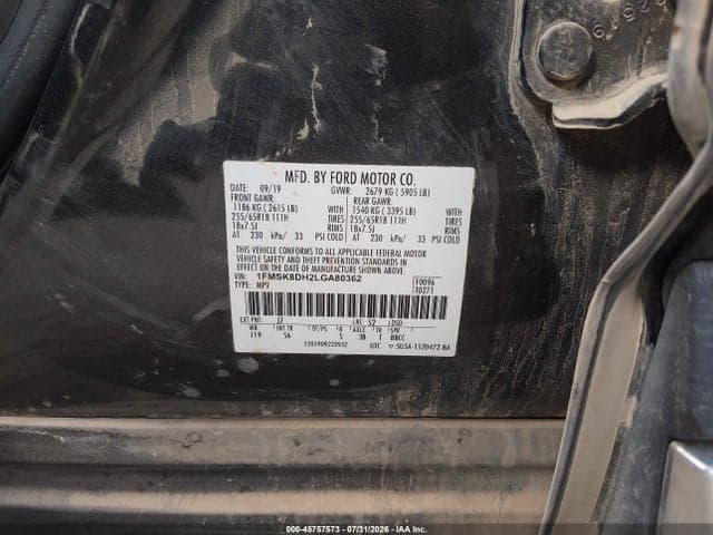 2020 FORD EXPLORER XLT 9