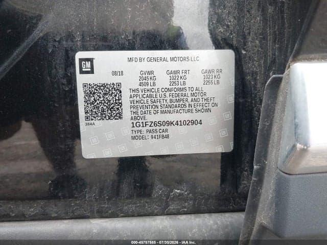 2019 CHEVROLET BOLT EV PREMIER 9