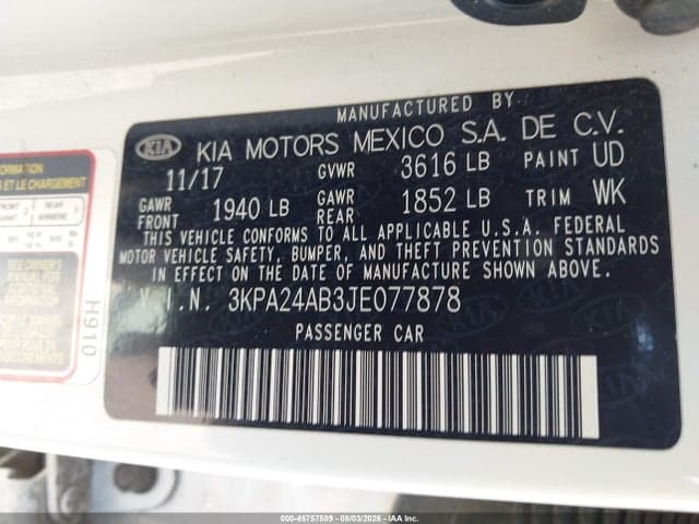 2018 KIA RIO S 9
