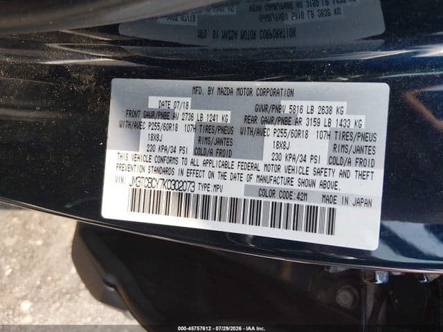 2019 MAZDA CX-9 TOURING 9