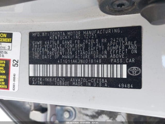 2022 TOYOTA CAMRY SE 9