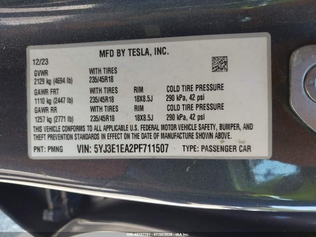 2023 TESLA MODEL 3 REAR-WHEEL DRIVE 9