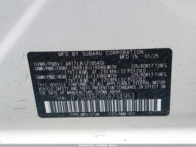2025 SUBARU CROSSTREK 9