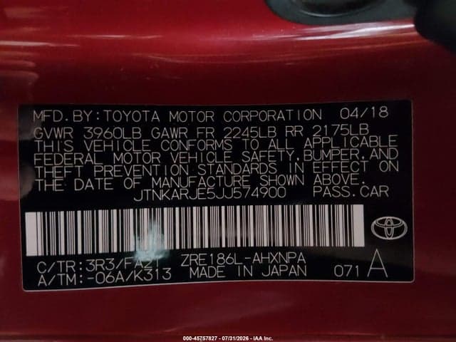 2018 TOYOTA COROLLA IM 9