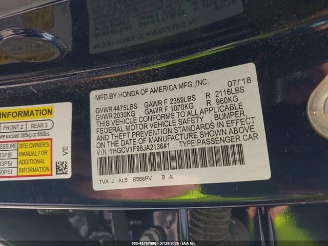 2018 HONDA ACCORD TOURING 9