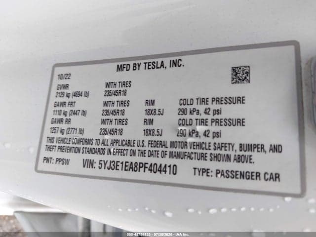 2023 TESLA MODEL 3 REAR-WHEEL DRIVE 9