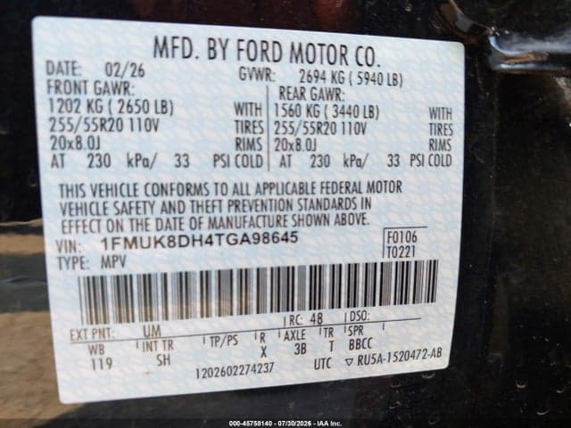2026 FORD EXPLORER ACTIVE 9