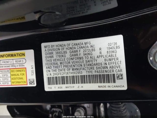 2026 HONDA CIVIC SPORT 9