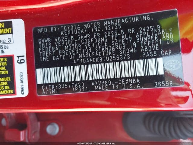 2026 TOYOTA CAMRY LE 9